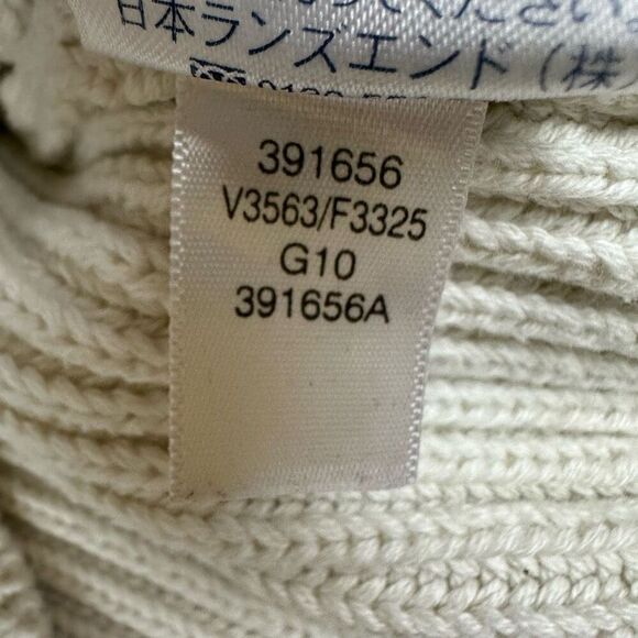 Lands End Women’s Cream Button Front Shawl collar Sweater size Small - Picture 5 of 6